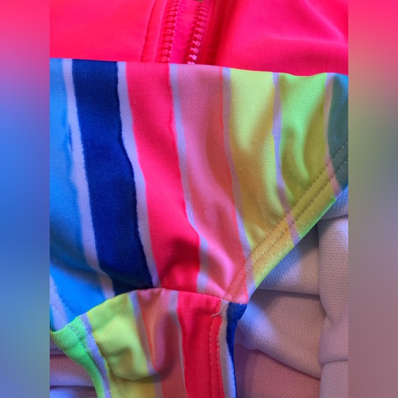 Cat & Jack long sleeve swim suit - one piece rash guard - zipper, rainbow - Picture 9 of 10